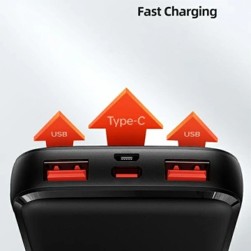 USAMS Powerbank PB58 10000mAh 22.5W QC3.0 PD Fast Charge Czarny/Schwarz 10KCD16101 (US-CD161)
