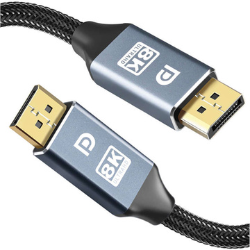 Kabel mit Alogy 2x Display Port DP 1.4 8K 30AWG Stecker für TV PC 1m