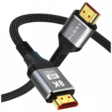 Kabel HDMI 2.1 Alogy 5m 4K 8K PREMIUM MIEDŹ ULTRA High Speed 60Hz 48GBps Czarny