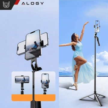 Kijek Selfie Tripod Alogy FlexPod Max z uchwytem na telefon i mocowaniem 1/4 Stabilizacja pilot Bluetooth 215cm
