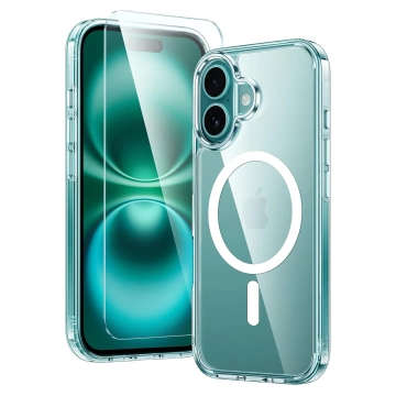 Hülle für Apple iPhone 16 Alogy Anti-Shock Hybrid Case für MagSafe Transparent