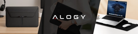 Torba na laptopa Alogy FlexCase Pro wielofunkcyjna rozkładana z podstawką i podkładką na myszkę do Macbooka 15 / 15.6 / 16.1" Czarna
