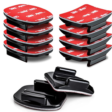 Zestaw baz montażowych płaskich i zaokrąglonych do kamer sportowych GoPro, DJI Osmo Action, EKEN, SJCam, Insta360 z taśmami 3M VHB Alogy - 16 sztuk