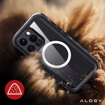 Etui Wodoodporne Alogy HydroArmor™ IP68 Case z przezroczystym tyłem Pancerna obudowa 360 do MagSafe do Apple iPhone 16 Pro