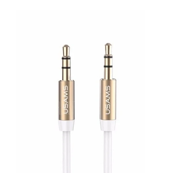 USAMS Adapter Audiobuchse 3,5m - 3,5m 1m biły/weiß YP102 (YP-01)