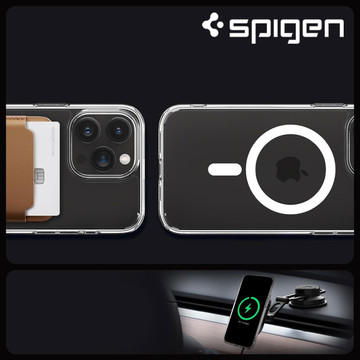 Hülle für iPhone 15 Pro Max Spigen Ultra Hybrid MagFit für MagSafe Schutzhülle aus weißem Glas Spigen Glas.TR