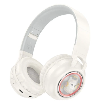 HOCO W50 Bluetooth-Kopfhörer mit RGB-Hintergrundbeleuchtung und Katzenweiß