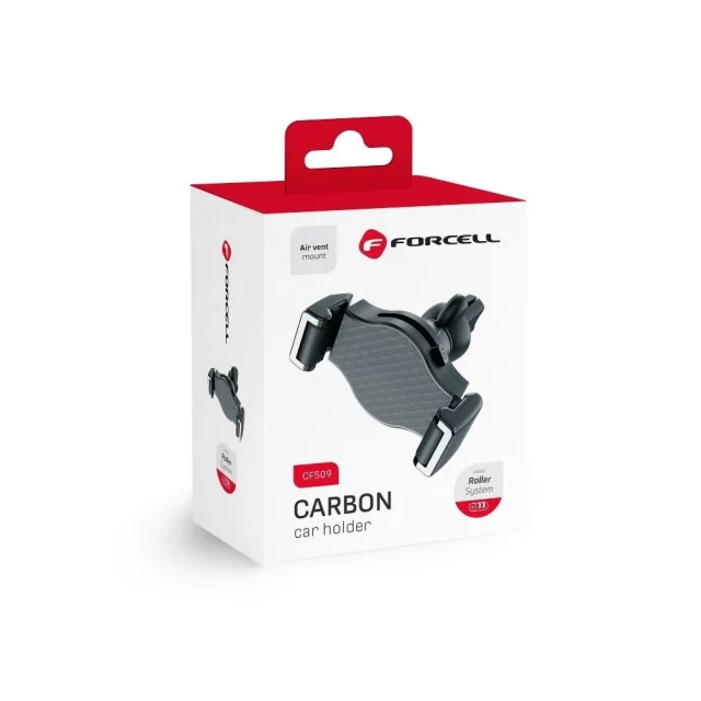 Uchwyt samochodowy FORCELL F-GRIP Carbon H-CF509 do kratki czarny