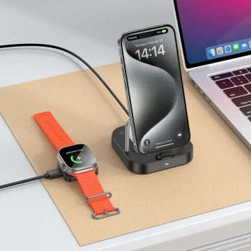 Ładowarka Indukcyjna 3w1 HOCO CQ16A Apple Watch iPhone Słuchawki