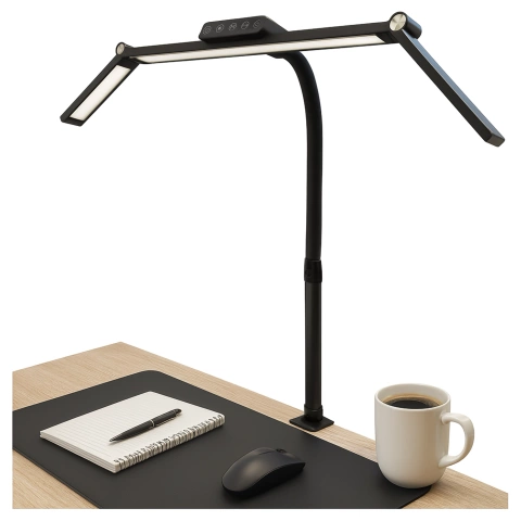 Lampa Biurkowa LED Kreślarska do Monitora ze Składaną Konstrukcją, Regulowaną Jasnością i Pełnym Spektrum Światła, z Mocowaniem do Blatu, Ochrona Oczu, Alogy DeskPro™