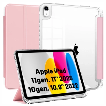Etui do Apple iPad 11gen. 11" 2025 / 10gen. 10.9" 2022 Ochronne Hybrydowe z Miejscem na Rysik, Składana Okładka, Funkcja Podstawki, Alogy HybridBook™ Case  – Różowe