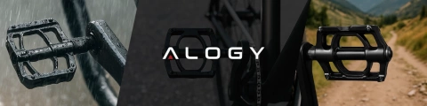 Pedały rowerowe Alogy do roweru szosowego i górskiego platformowe MTB aluminiowe komplet 2szt Aluminium z potrójnym łożyskiem Czarne