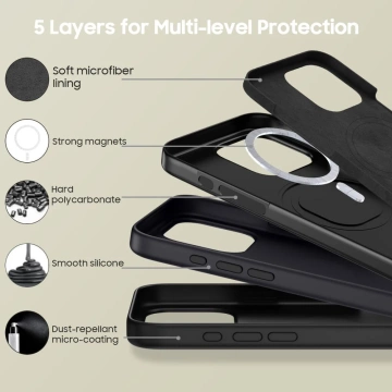 Etui do iPhone 16 Pro Tech-Protect Silicone MagSafe Matte Black