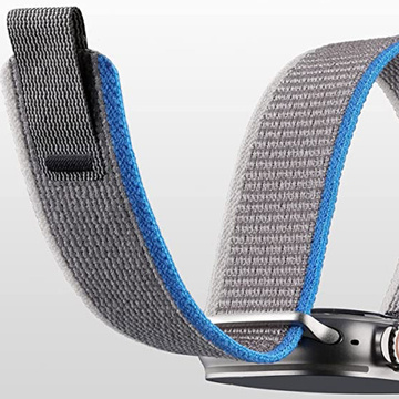 Pasek nylonowy Alogy Sport Strap na rzep do Apple Watch 1/2/3/4/5/6/7/8/SE (38/40/41mm) Niebiesko-szary