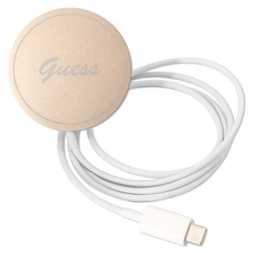 Zestaw Guess GUBPP12MH4EACSW Case+ Charger iPhone 12/12 Pro brązowy/brown hard case 4G MagSafe Print 