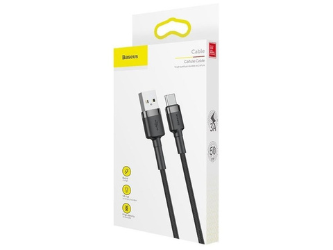 Baseus Kabel Cafule USB-C Type C 2A 3m Szary