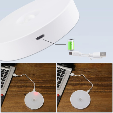 2x Lampe LED Bewegungsmelder Dämmerung Nachtlampe Alogy Sensor Light Kabellose Möbelbeleuchtung Warmes Licht 3000k