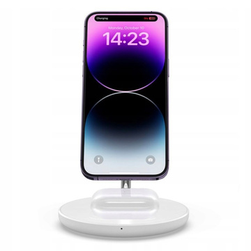2in1 QI 15W 2in1 Magnetic MagSafe Wireless Charger für Apple iPhone AirPods Weiß