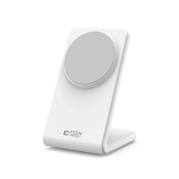 Ładowarka indukcyjna Qi Mag Safe 15W do iPhone bezprzewodowa stacja biurkowa biała