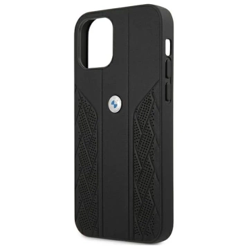 Etui BMW BMHCP12SRSPPK do iPhone 12 mini 5,4" hardcase Leather Curve Perforate czarny/black 