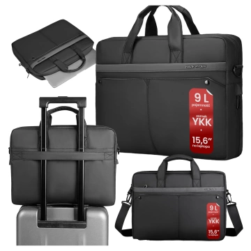 Mark Ryden 15,6"-Laptoptasche, wasserdicht, elegant und geräumig (9 l), leicht (0,5 kg), mit Laptop- und Tabletfach (9,7"), Tragegurt – Schwarz