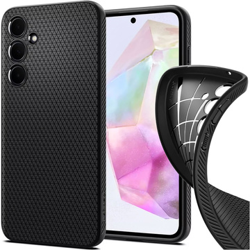 Etui do Samsung Galaxy A35 5G Spigen Liquid Air Case obudowa plecki czarne matowe Matte Black + Szkło