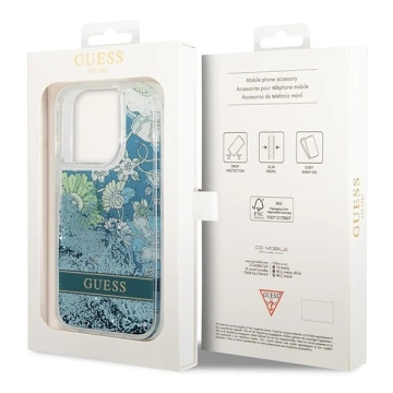Etui Guess GUHCP14XLFLSN do Apple iPhone 14 Pro Max 6,7" zielony/green hardcase Flower Liquid Glitter