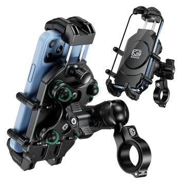 Uchwyt Motocyklowy Rowerowy na kierownicę KEWIG M26-C1 na telefon z systemem przeciwwstrząsowym na motor quada skuter Czarny