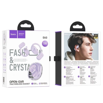 HOCO EA3 TWS Kabellose Bluetooth-Kopfhörer – Lila mit Ladeetui