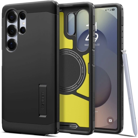 Etui ochronne do Galaxy S25 Ultra Spigen Tough Armor MagSafe Czarne