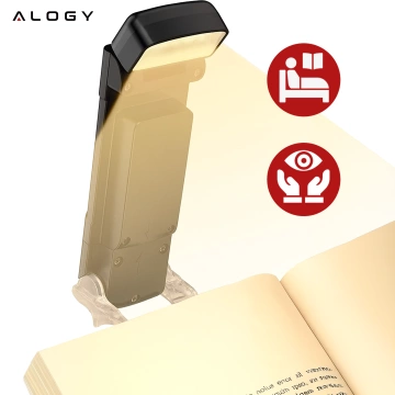 Lampka LED do czytania Alogy Clip Lamp Lampa z klipsem do książki ładowana Czarna