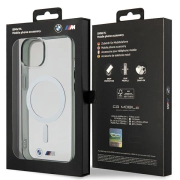 Etui BMW BMHMP14SHCRS do iPhone 14 6.1" transparent hardcase Silver Ring MagSafe