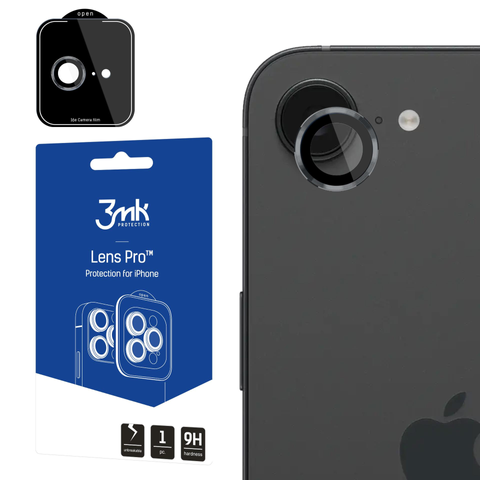 Panzerglas für Kameralinse für Apple iPhone 16e - 3mk Lens Protection Pro Graphit/Grau
