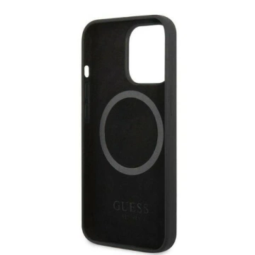 Etui Guess GUHMP13XSPLK für Apple iPhone 13 Pro Max 6,7" Czarny/Black Hard Case Silikon Logo Plate MagSafe