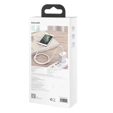 Baseus Cafule Metal Data kabel USB - Lightning 2,4 A 2 m biały (CALJK-B02)
