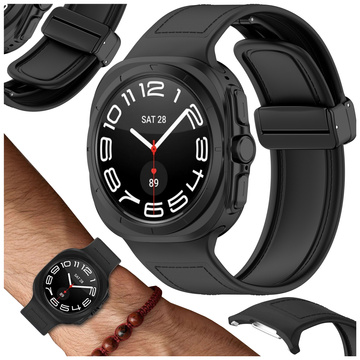 Pasek na zegarek Opaska do smartwatcha do Samsung Galaxy Watch Ultra 47mm Czarny
