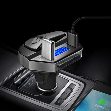 Transmiter samochodowy FM Bluetooth 5.0 V6 + słuchawka bezprzewodowa 