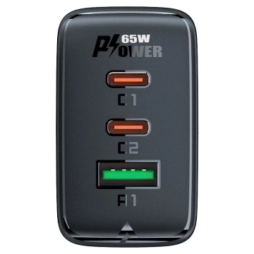 Ładowarka sieciowa Acefast szybka GaN 65W 2xUSB-C/USB-A PPS PD QC4+ biała 