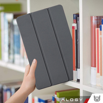 Etui do Samsung Galaxy Tab A9+ Plus 2023 11" (X210/X215/X216) obudowa z klapką na tablet Slim Case Alogy Szare + Szkło