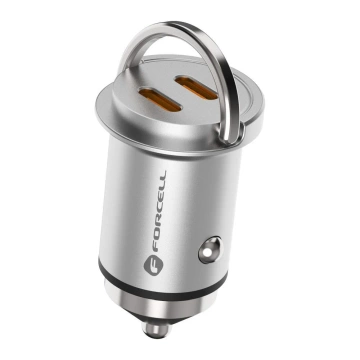 FORCELL F-ENERGY Mini-Autoladegerät 2 x Typ C PD QC3.0 3A 30W