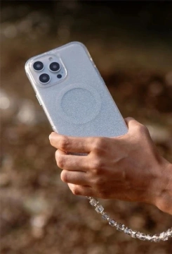 Etui UNIQ Coehl Lumino do iPhone 16 Pro MagSafe Srebrne Brokatowe