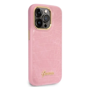 Etui Guess GUHCP14LHGCRHP do iPhone 14 Pro 6,1" hardcase Croco Collection