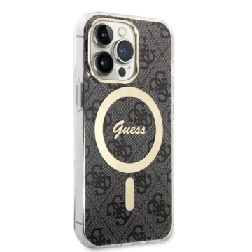 Zestaw Guess GUBPP14XHMEACSK Hülle Ladegerät iPhone 14 Pro Max 6,7" czarny/schwarz Hartschale MagSafe Marble