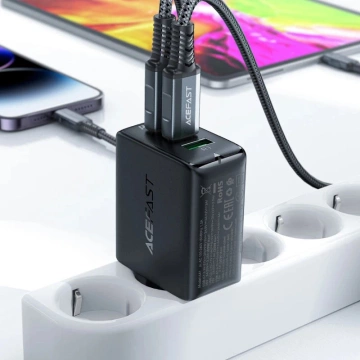 Ładowarka sieciowa Acefast szybka GaN 65W 2xUSB-C/USB-A PPS PD QC4+ biała 