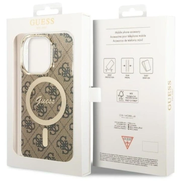 Guess GUHMP14LH4STW Handyhülle für Apple iPhone 14 Pro 6.1" braun/braun Hardcase 4G MagSafe