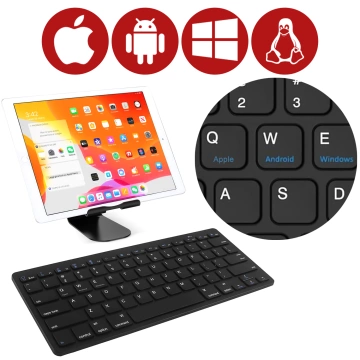 Klawiatura Bezprzewodowa Bluetooth BT 3.0 uniwersalna do iPad iMac iOS Android Windows slim Czarna