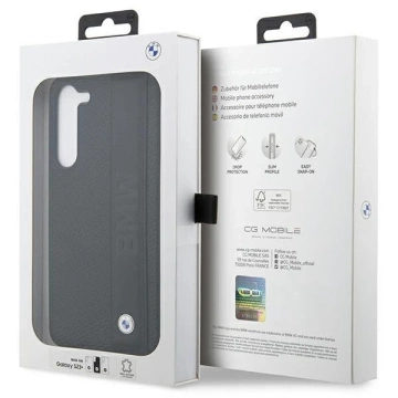 Etui BMW do Samsung Galaxy S23+ Plus HardCase Leather Textured & Stripe czarny