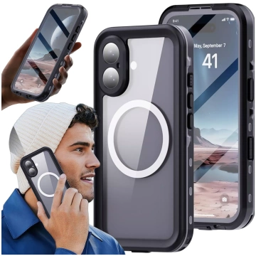 Alogy HydroArmor™ IP68 wasserdichte Hülle mit transparenter Rückseite, 360-Panzerabdeckung für MagSafe für Apple iPhone 16 Plus