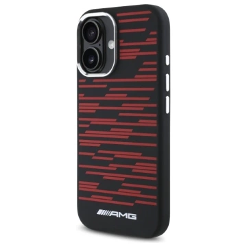 Etui do iPhone 16 AMG Silicone Graphics MagSafe Red Black