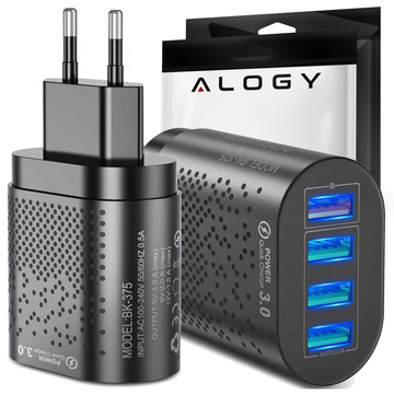 Alogy 4x USB Quick Charge 3.0 2.4A Schnellladegerät Schwarz